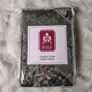 Gray & Silver Greek Velvet Throw Pillow Cover 18x18 New/RT1
